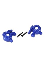 TRAXXAS TRA9037X STEERING BLOCKS, EXTREME HEAVY DUTY, BLUE (LEFT & RIGHT)/ 3X20MM BCS (2) (FOR USE WITH #9080 UPGRADE KIT)
