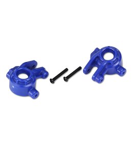 TRAXXAS TRA9037X STEERING BLOCKS, EXTREME HEAVY DUTY, BLUE (LEFT & RIGHT)/ 3X20MM BCS (2) (FOR USE WITH #9080 UPGRADE KIT)