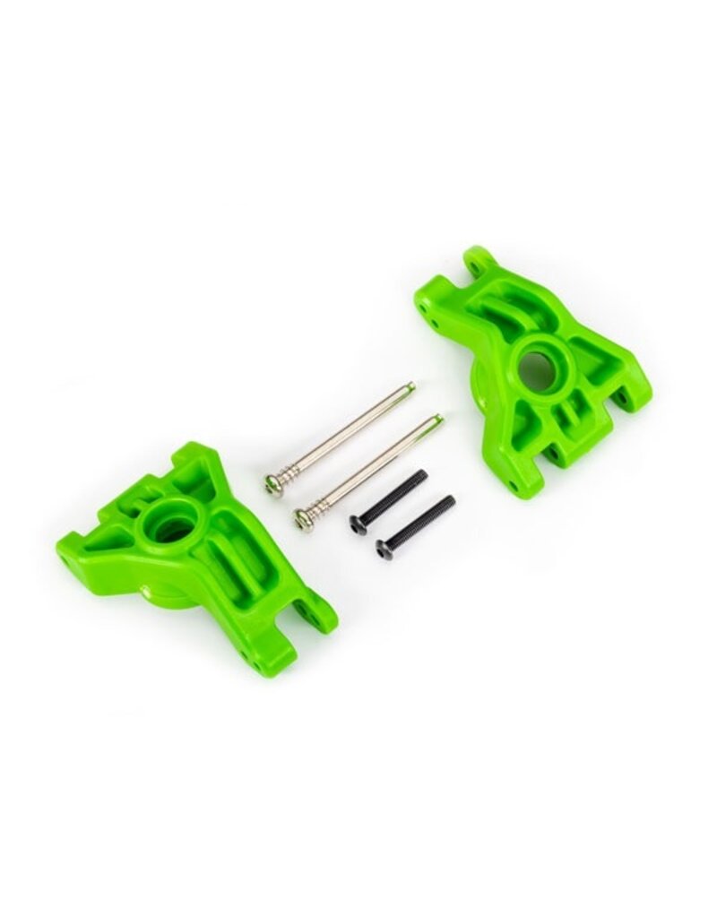 TRAXXAS TRA9050G CARRIERS, STUB AXLE, REAR, EXTREME HEAVY DUTY, GREEN (LEFT & RIGHT)/ 3X41MM HINGE PINS (2)/ 3X20MM BCS (2) (FOR USE WITH #9080 UPGRADE KIT)