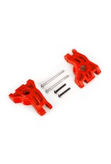TRAXXAS TRA9050R CARRIERS, STUB AXLE, REAR, EXTREME HEAVY DUTY, RED (LEFT & RIGHT)/ 3X41MM HINGE PINS (2)/ 3X20MM BCS (2) (FOR USE WITH #9080 UPGRADE KIT)
