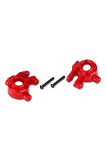 TRAXXAS TRA9037R STEERING BLOCKS, EXTREME HEAVY DUTY, RED (LEFT & RIGHT)/ 3X20MM BCS (2) (FOR USE WITH #9080 UPGRADE KIT)