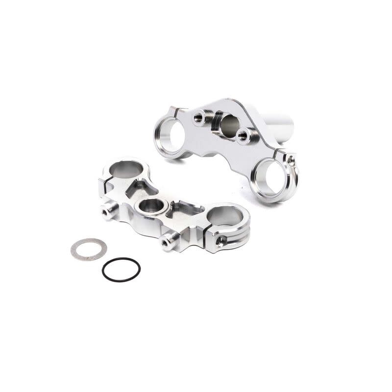 LOS364006 ALUMINUM TRIPLE CLAMP SET, SILVER: PROMOTO-MX