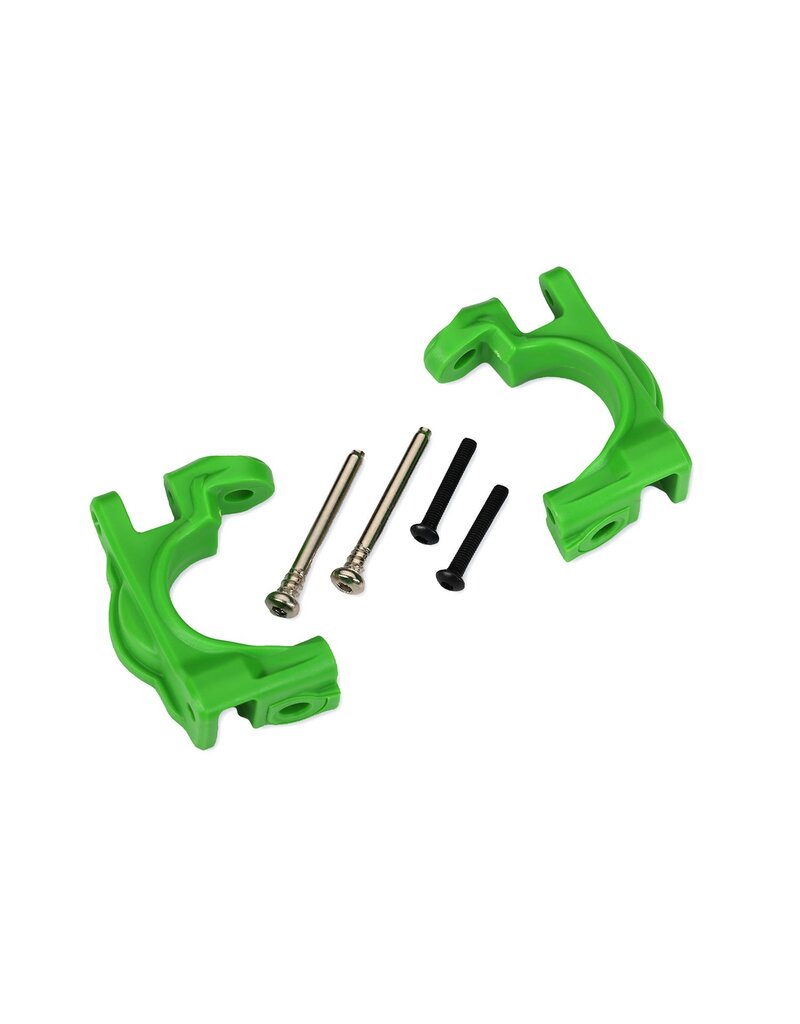 TRAXXAS TRA9032G CASTER BLOCKS (C-HUBS), EXTREME HEAVY DUTY, GREEN (LEFT & RIGHT)/ 3X32MM HINGE PINS (2)/ 3X20MM BCS (2) (FOR USE WITH #9080 UPGRADE KIT)
