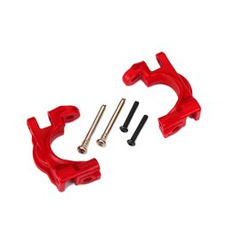 TRAXXAS TRA9032R CASTER BLOCKS (C-HUBS), EXTREME HEAVY DUTY, RED (LEFT & RIGHT)/ 3X32MM HINGE PINS (2)/ 3X20MM BCS (2) (FOR USE WITH #9080 UPGRADE KIT)