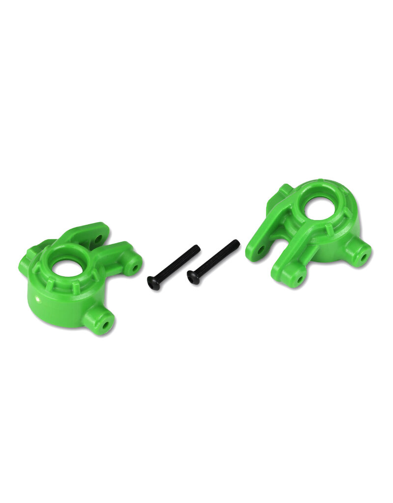 TRAXXAS TRA9037G STEERING BLOCKS, EXTREME HEAVY DUTY, GREEN (LEFT & RIGHT)/ 3X20MM BCS (2) (FOR USE WITH #9080 UPGRADE KIT)