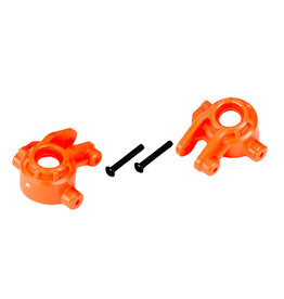 TRAXXAS TRA9037T STEERING BLOCKS, EXTREME HEAVY DUTY, ORANGE (LEFT & RIGHT)/ 3X20MM BCS (2) (FOR USE WITH #9080 UPGRADE KIT)