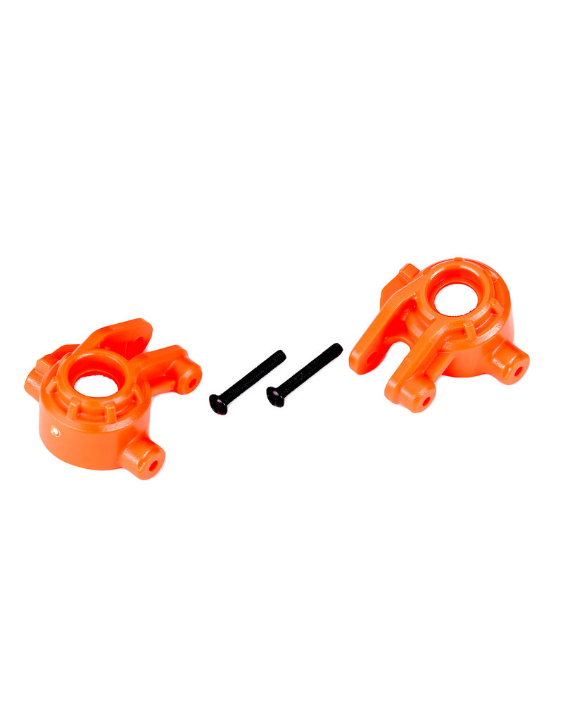 TRAXXAS TRA9037T STEERING BLOCKS, EXTREME HEAVY DUTY, ORANGE (LEFT & RIGHT)/ 3X20MM BCS (2) (FOR USE WITH #9080 UPGRADE KIT)