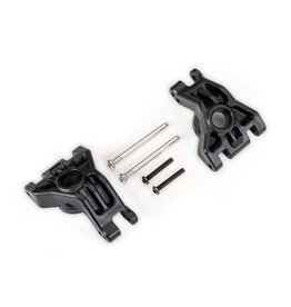 TRAXXAS TRA9050 CARRIERS, STUB AXLE, REAR, EXTREME HEAVY DUTY, BLACK (LEFT & RIGHT)/ 3X41MM HINGE PINS (2)/ 3X20MM BCS (2) (FOR USE WITH #9080 UPGRADE KIT)