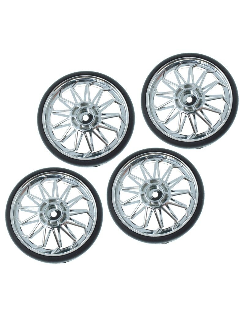 Redcat Chrome 26 Style Wire Wheel & Tire Set For RC Cars | 1/5 Scale? | RER19792