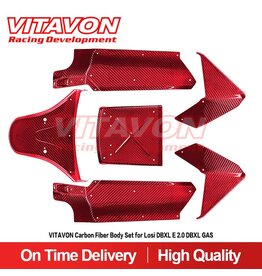 VITAVON VTNDBXL167 CARBON FIBER BODY SET FOR DBXL-E 2.0 RED