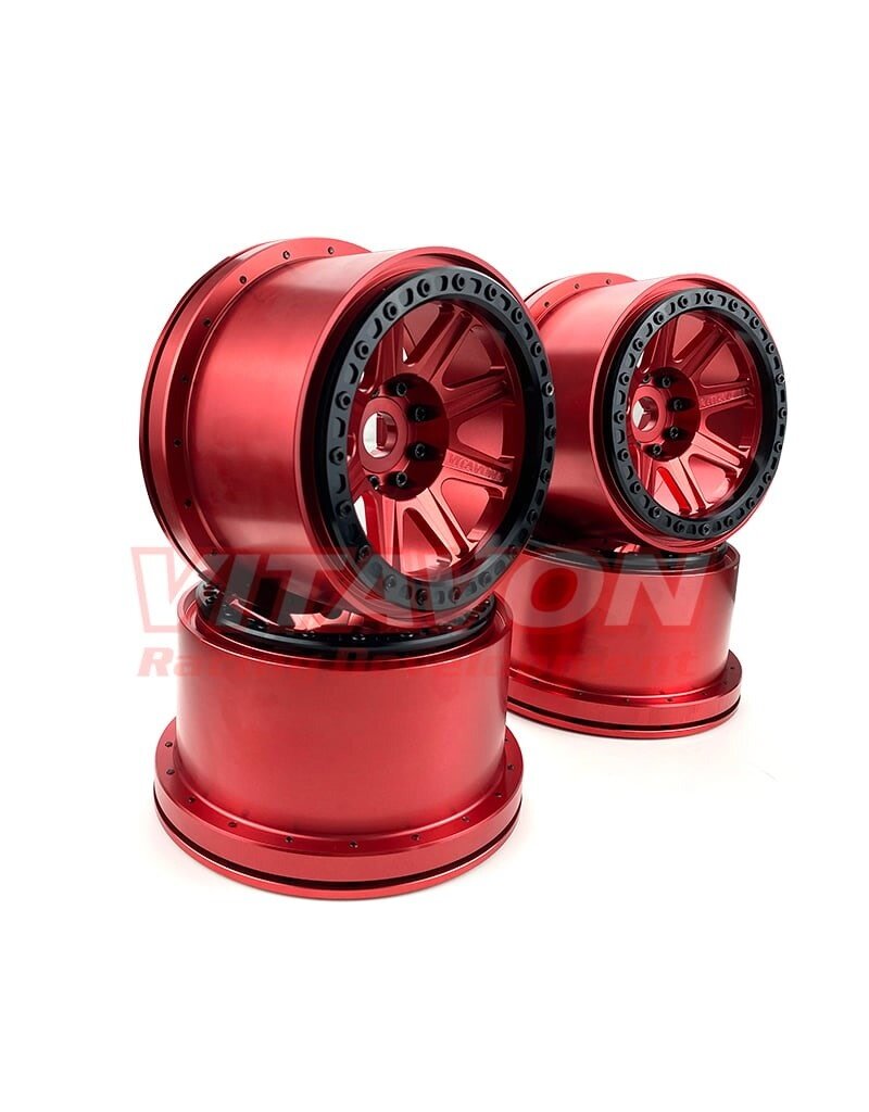 VITAVON VTNK8S0090 ALUMINUM WHEELS 24MM HEX RED SET OF 4