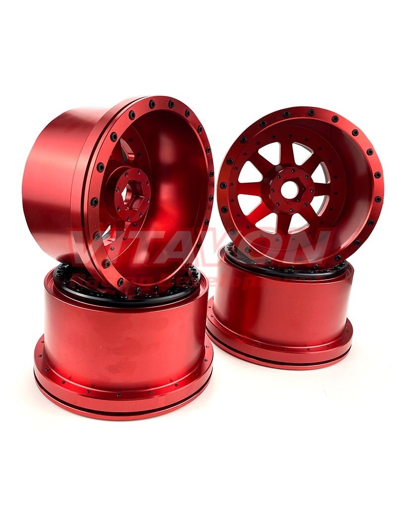 VITAVON VTNK8S0090 ALUMINUM WHEELS 24MM HEX RED SET OF 4
