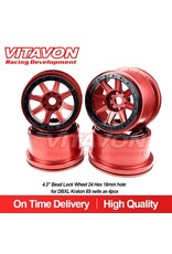 VITAVON VTNK8S0090 ALUMINUM WHEELS 24MM HEX RED SET OF 4