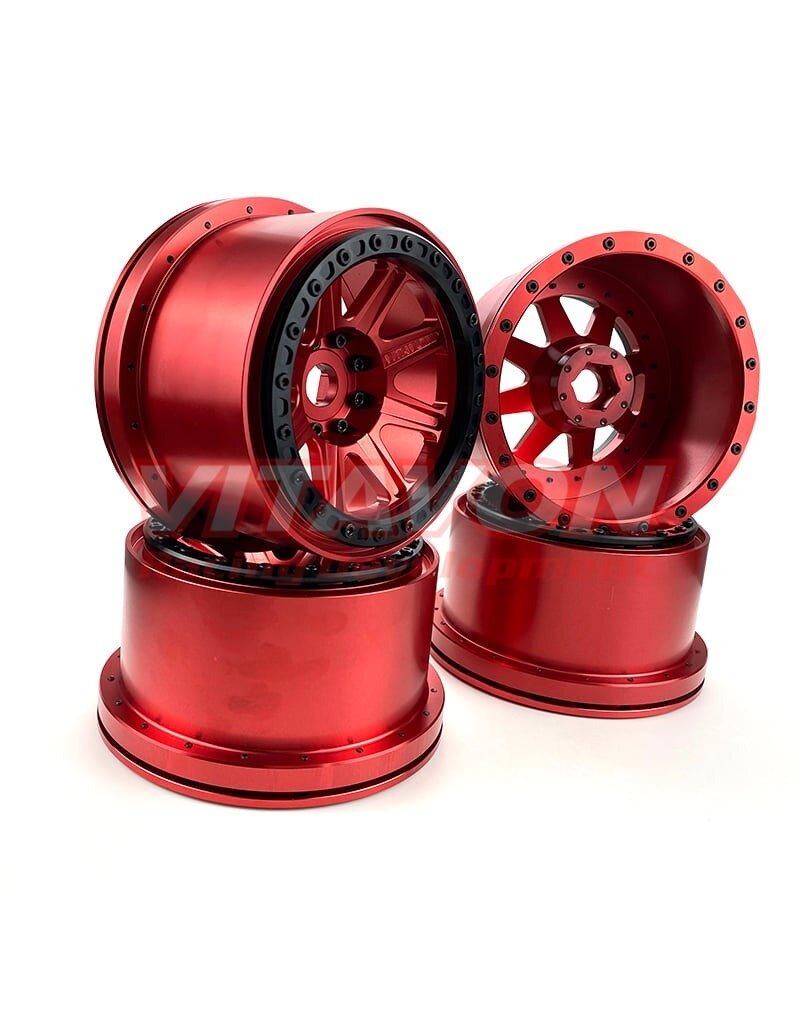 VITAVON VTNK8S0090 ALUMINUM WHEELS 24MM HEX RED SET OF 4