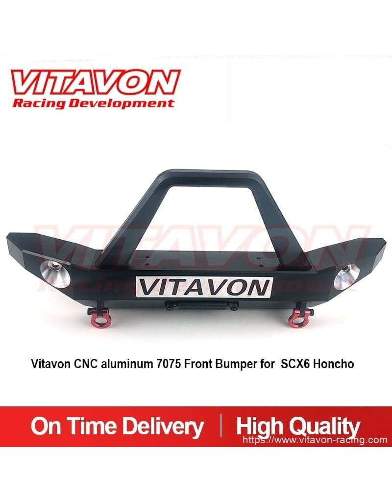 VITAVON VTNSCX6095 FRONT BUMPER FOR SCX6 TRAIL HONCHO BLACK