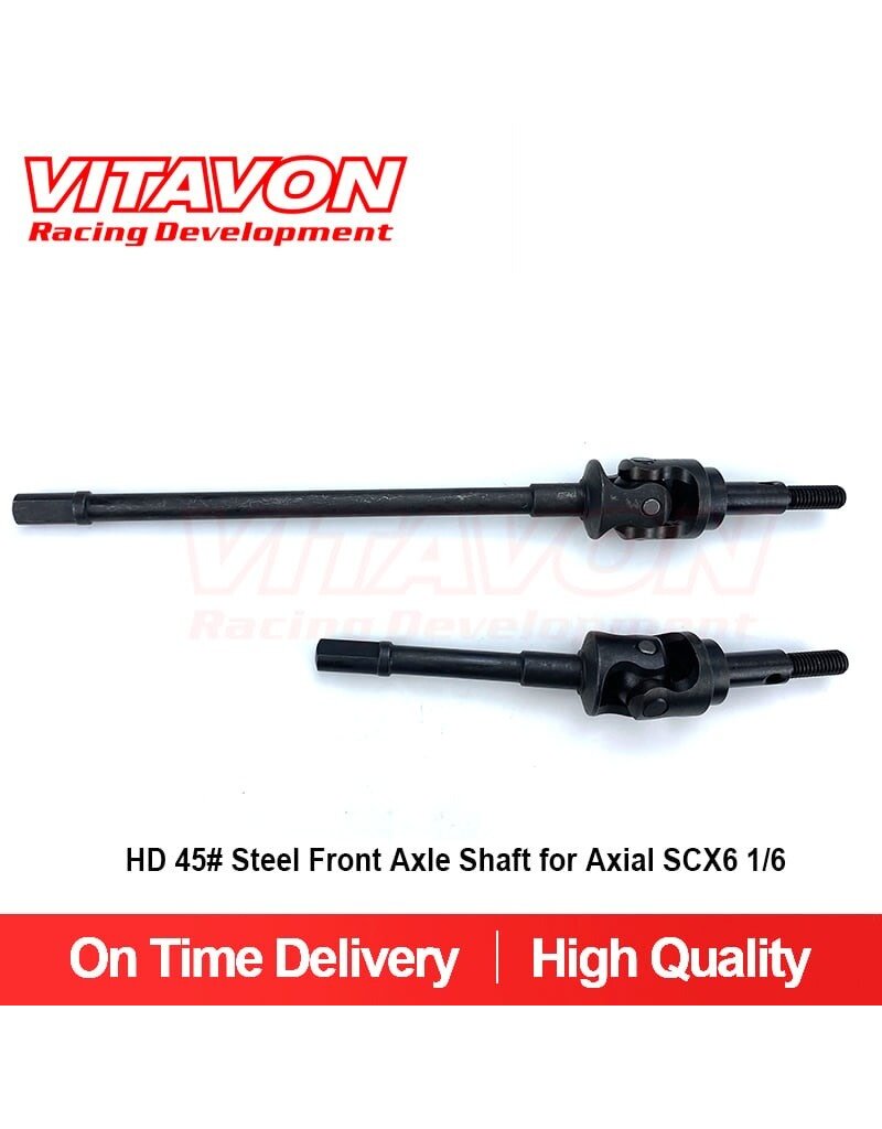 VITAVON VTNSCX6089 STEEL FRONT AXLE SHAFTS FOR SCX6