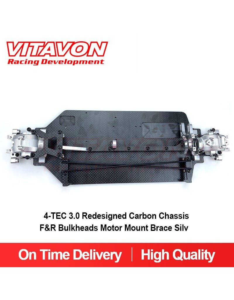 VITAVON VTNTEC0001 CARBON FIBER CHASSIS FOR 4-TEC 3.0 SILVER