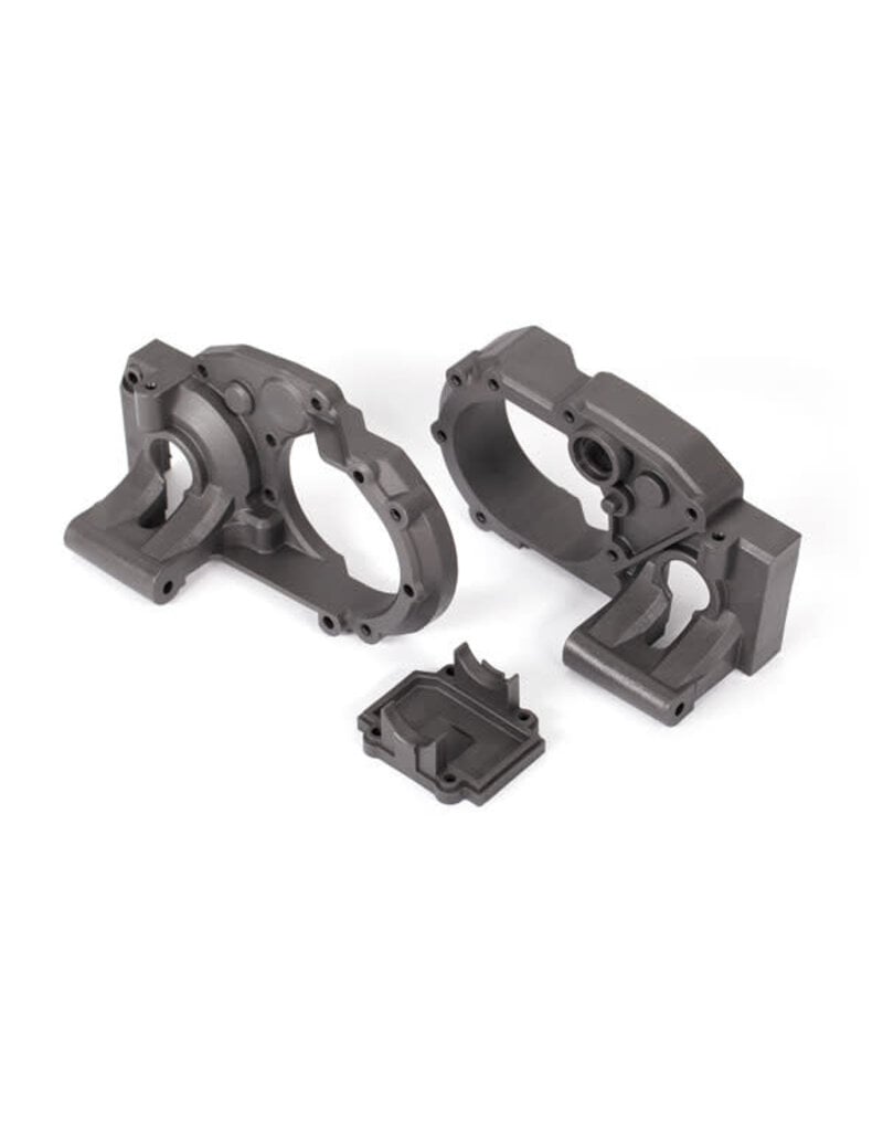 TRAXXAS TRA9493 GEARBOX HALVES, LEFT & RIGHT/ DIFFERENTIAL COVER (CHARCOAL GRAY)