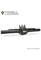 TREAL TRLX003WTZZV1 SCX10 PRO REAR AXLE HOUSING WITH TUBES AND BRASS COVERS BLACK