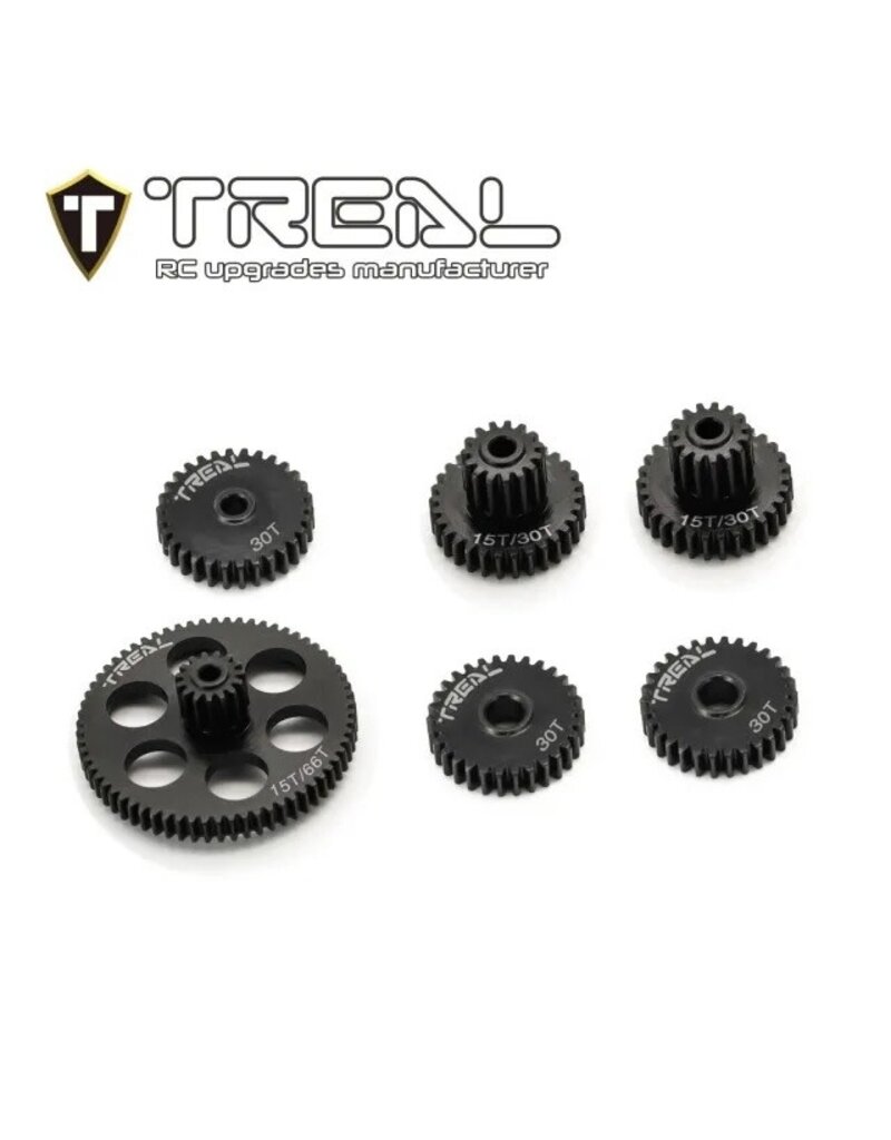 TREAL TRLX003E48M9B FCX24 TRANSMISSION GEAR SET FOR FMS FCX24