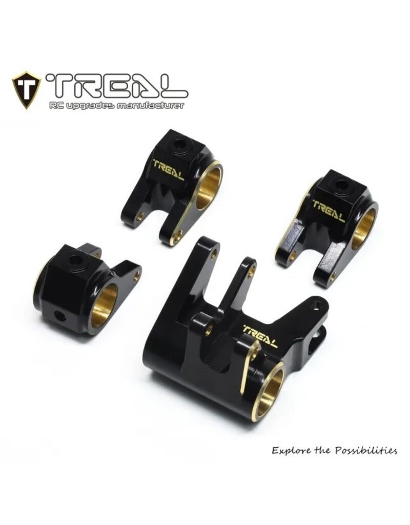 TREAL TRLX003WOOALH BRASS AXLE TUBE LINK MOUNT SET SHOCK MOUNTS HEAVY WEIGHT FOR SCX10 PRO