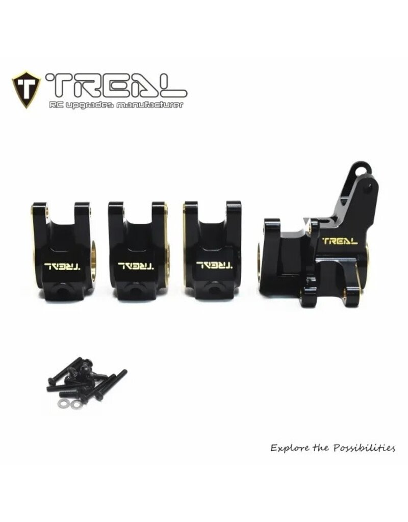 TREAL TRLX003WOOALH BRASS AXLE TUBE LINK MOUNT SET SHOCK MOUNTS HEAVY WEIGHT FOR SCX10 PRO
