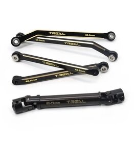 TREAL TRLX003GV7A1N BRASS EXTENDED REAR LINK SET 12MM AND REAR DRIVE SHAFT FOR FMS FCX24