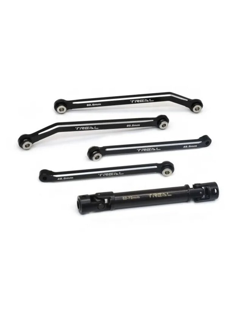 TREAL TRLX003GVK6P5 EXTENDED REAR SUSPENSION LINK KIT 12MM AND REAR DRIVE SHAFTS FOR FCX 24
