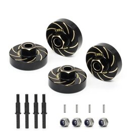 TREAL TRLX003H36VQF BRASS EXTENDED WHEEL HUBS 5MM FOR FMS FCX24