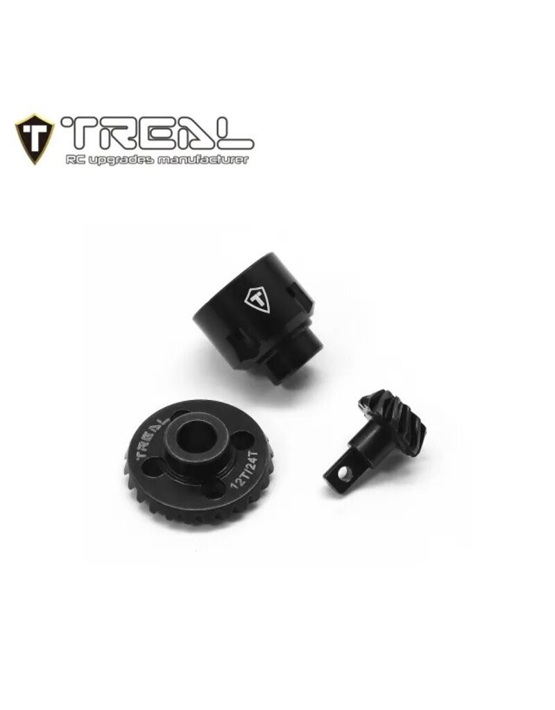 TREAL TRLX003KO4KP5 HARDENED STEEL DIFFERENTIAL GEAR SET 12/24T FMS FCX24 POWERWAGON SMASHER