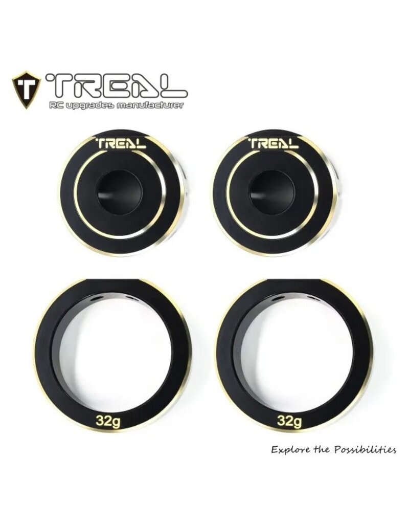 TREAL TRLX003TQ6F7F BRASS REAR AXLE COUNTER WEIGHT FOR SCX10 PRO