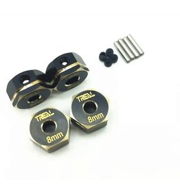 TREAL TRLX002CL5231 BRASS HEX ADAPTER WHEEL HUBS 8MM FOR ELEMENT ENDURO BLACK