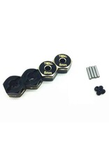 TREAL TRLX002CL5231 BRASS HEX ADAPTER WHEEL HUBS 8MM FOR ELEMENT ENDURO: BLACK (4)