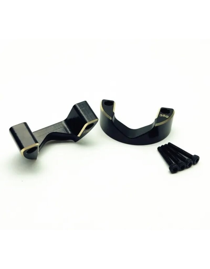 TREAL TRLX002LM7OBJ BRASS OUTER PORTAL COVERS WEIGHTS 52G FOR CAPRA UTB SCX10III BLACK (2)