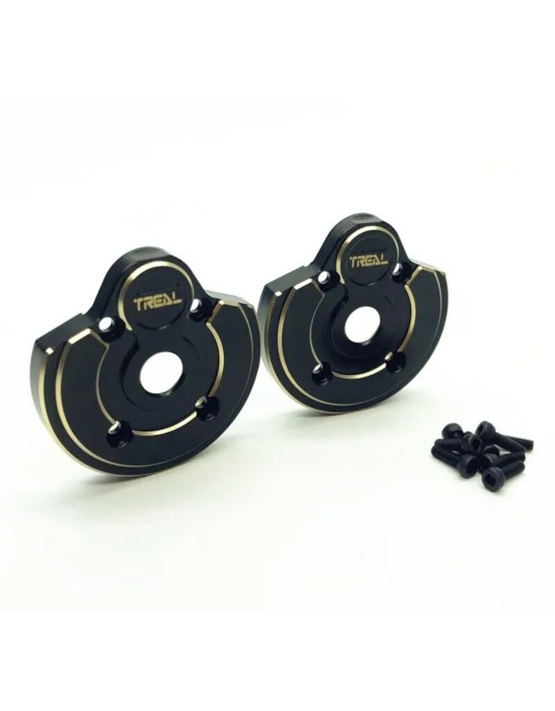 TREAL TRLX002LMAN1R CAPRA/ SCX10III BRASS OUTER PORTAL COVER 52G BLACK (2)