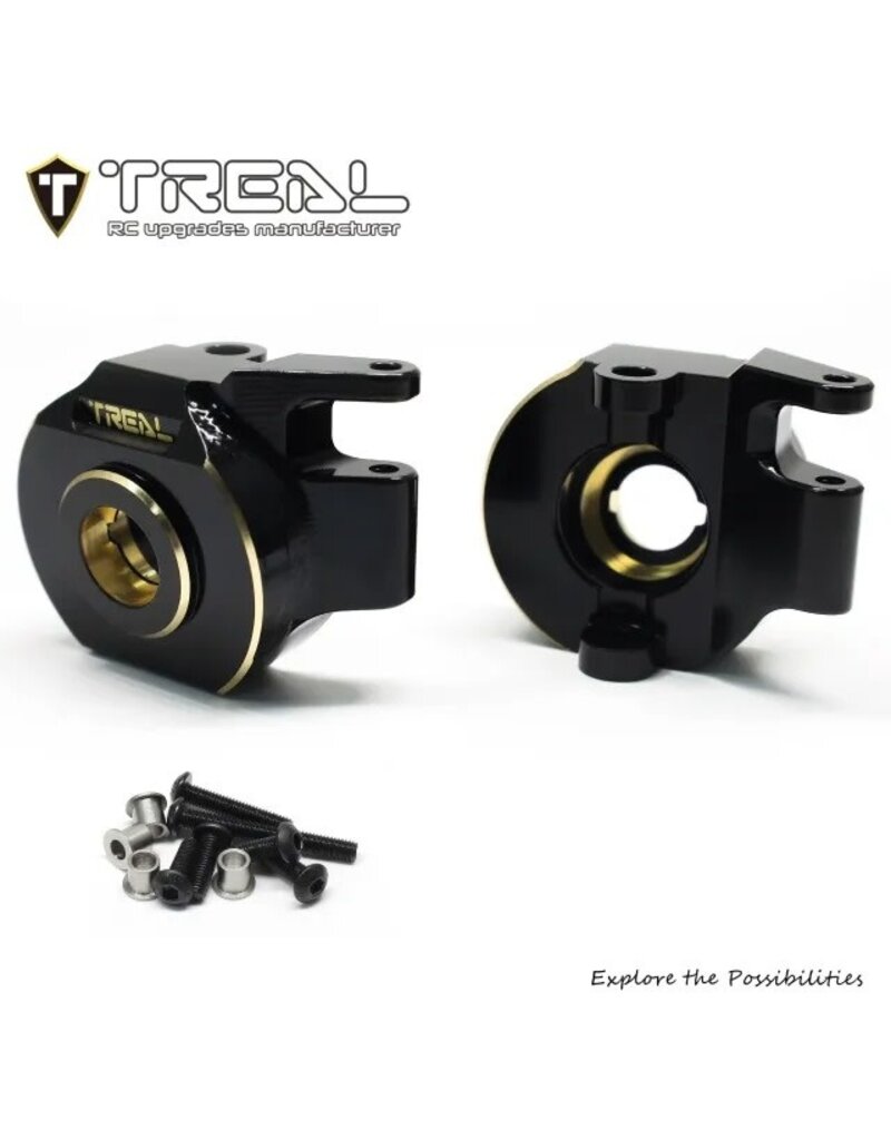 TREAL TRLX003TMTHCT SCX10 PRO BRASS STEERING KNUCKLE HEAVY WEIGHT 96.8G/PC
