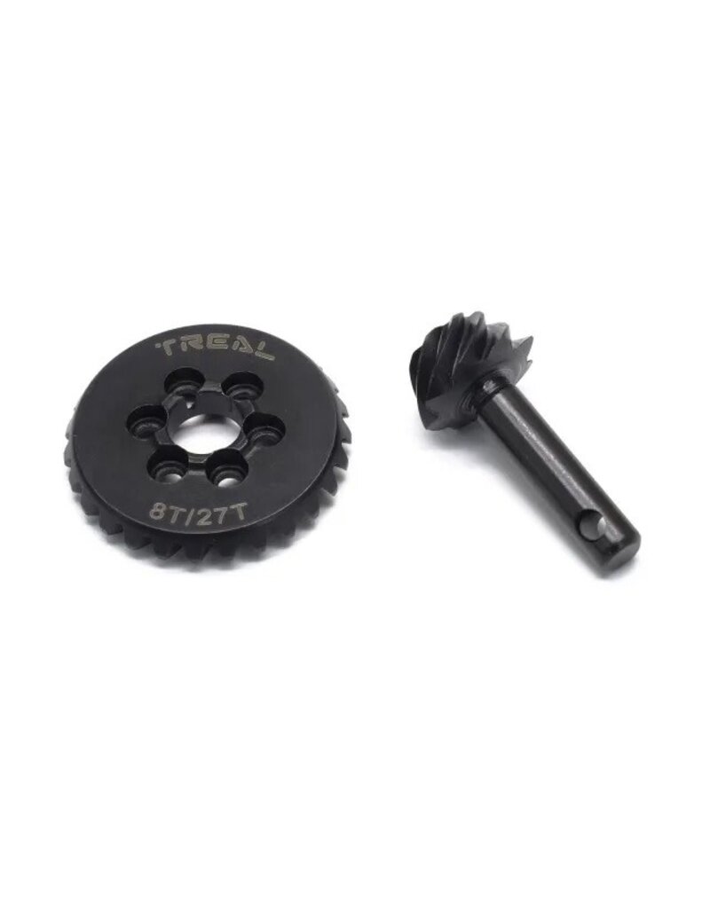 TREAL TRLX002I3CQG9 HD STEEL OVERDRIVE GEAR SET 8/27T FOR SCX10III CAPRA