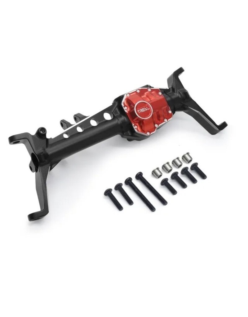 TREAL TRLX002IT6RT5 SCX10III ALUMINUM FRONT PORTAL AXLE: BLACK