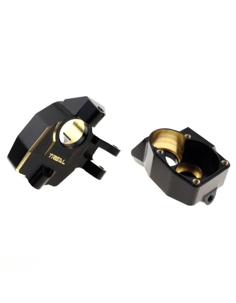TREAL TRLX00324O1Y3 BRASS INNER PORTAL COVERS STEERING KNUCKLES 60G FOR CAPRA / SCX10III TYPE B