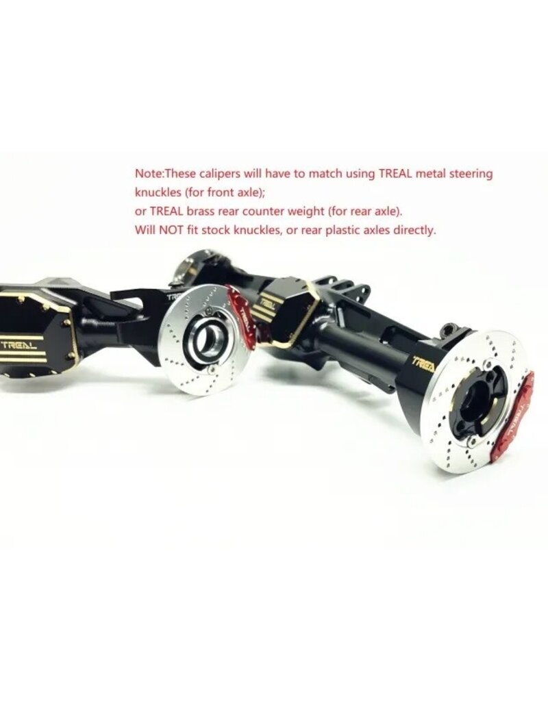 TREAL TRLX003AMAEAR BRAKE DISC CALIPERS FOR SCX10II BRONCO STRAIGHT AXLES