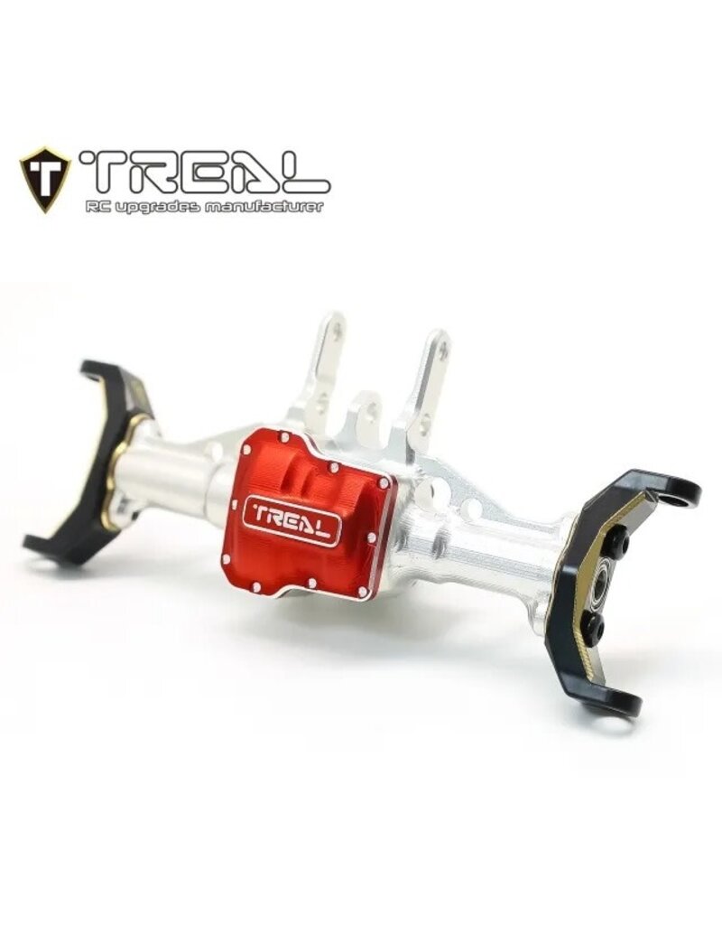 TREAL TRLX003QX7DWH FRONT AXLE HOUSING WITH BRASS C-HUBS FOR TRX4-M SILVER