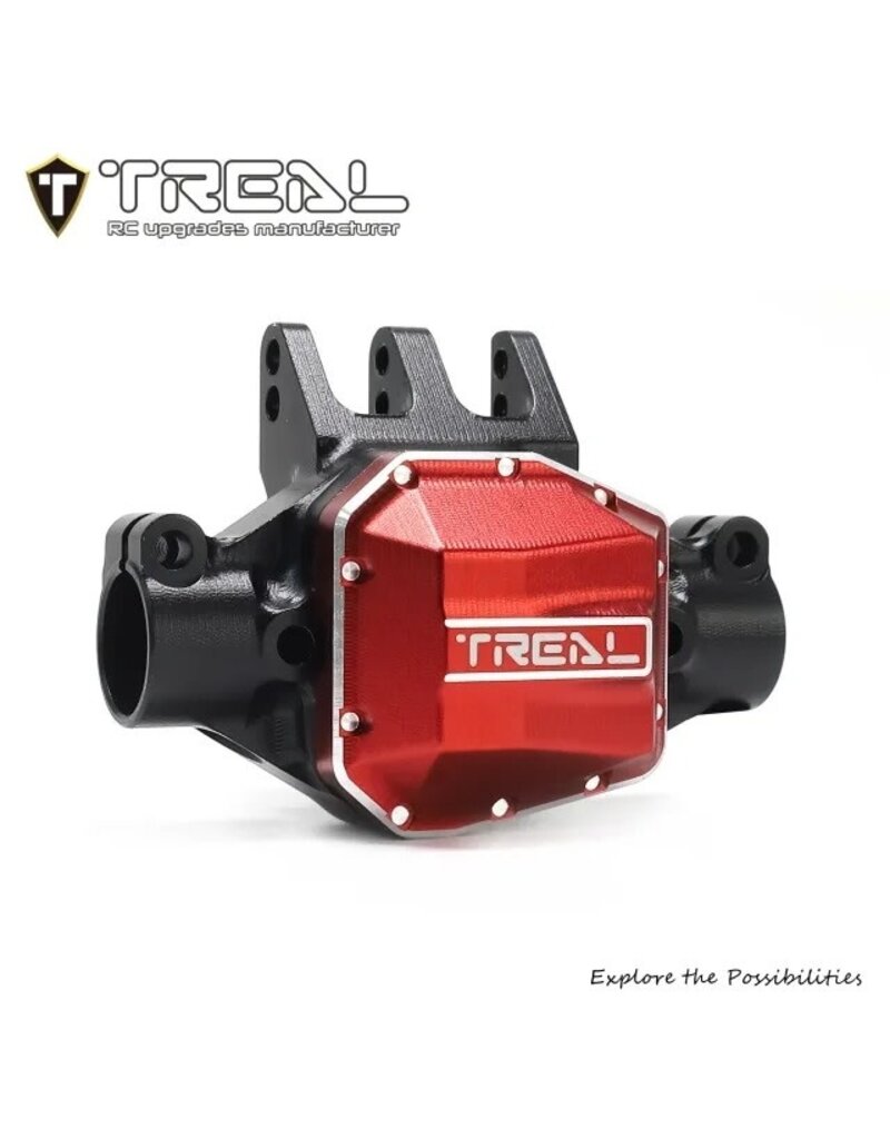 TREAL TRLX003TMEO6D SCX10 PRO ALUMINUM REAR AXLE CENTER THIRD MEMBER HOUSING BLACK