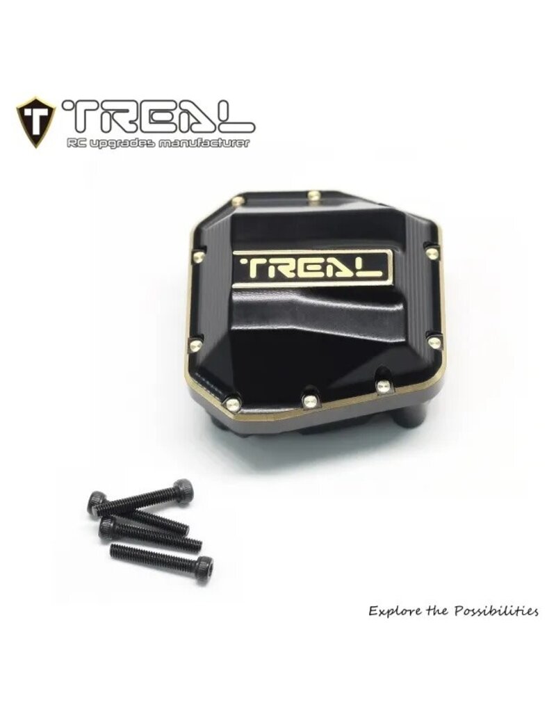 TREAL TRLX003TMP46H SCX10 PRO BRASS DIFFERENTIAL COVER 64G BLACK
