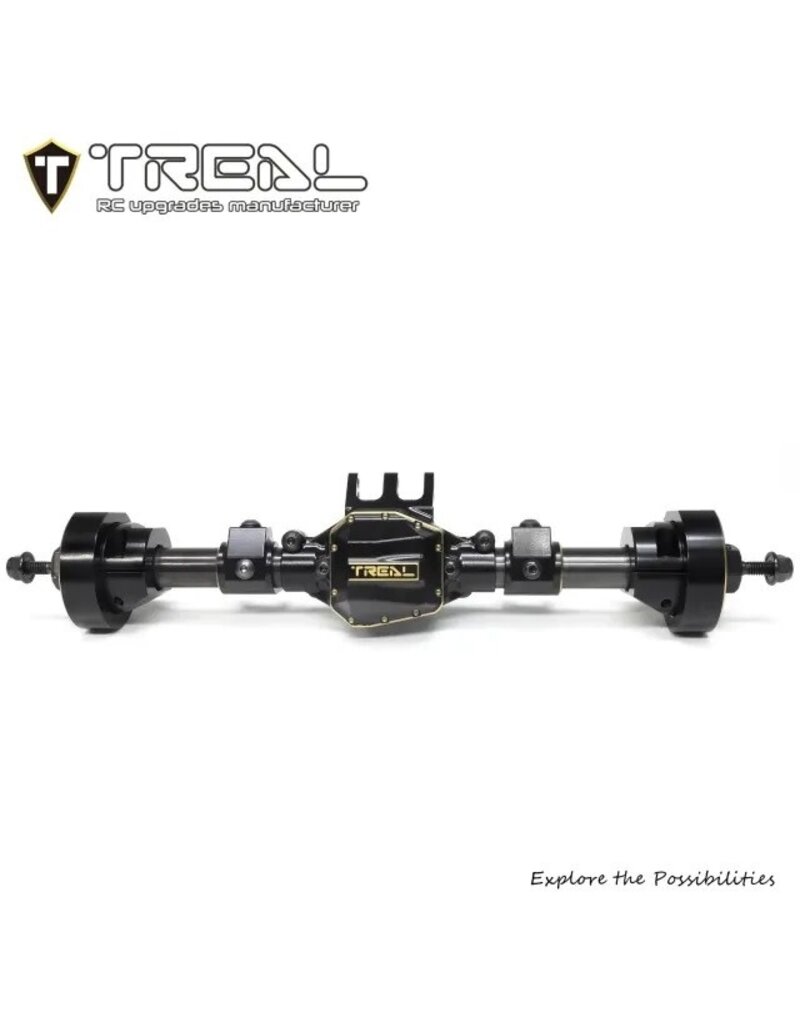 TREAL TRLX003TMP46H SCX10 PRO BRASS DIFFERENTIAL COVER 64G BLACK