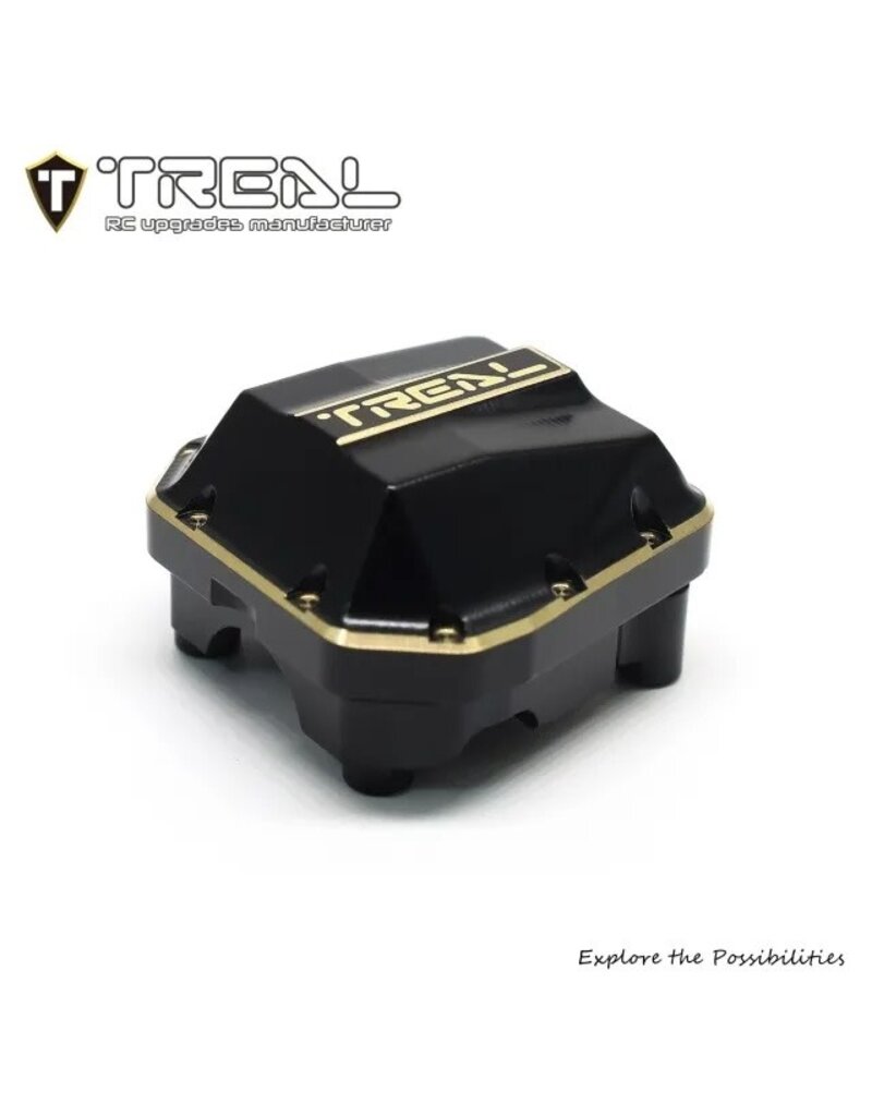 TREAL TRLX003TMP46H SCX10 PRO BRASS DIFFERENTIAL COVER 64G BLACK