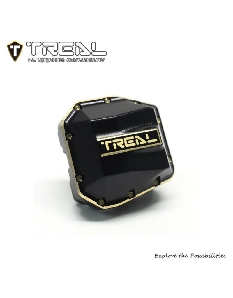 TREAL TRLX003TMP46H SCX10 PRO BRASS DIFFERENTIAL COVER 64G BLACK
