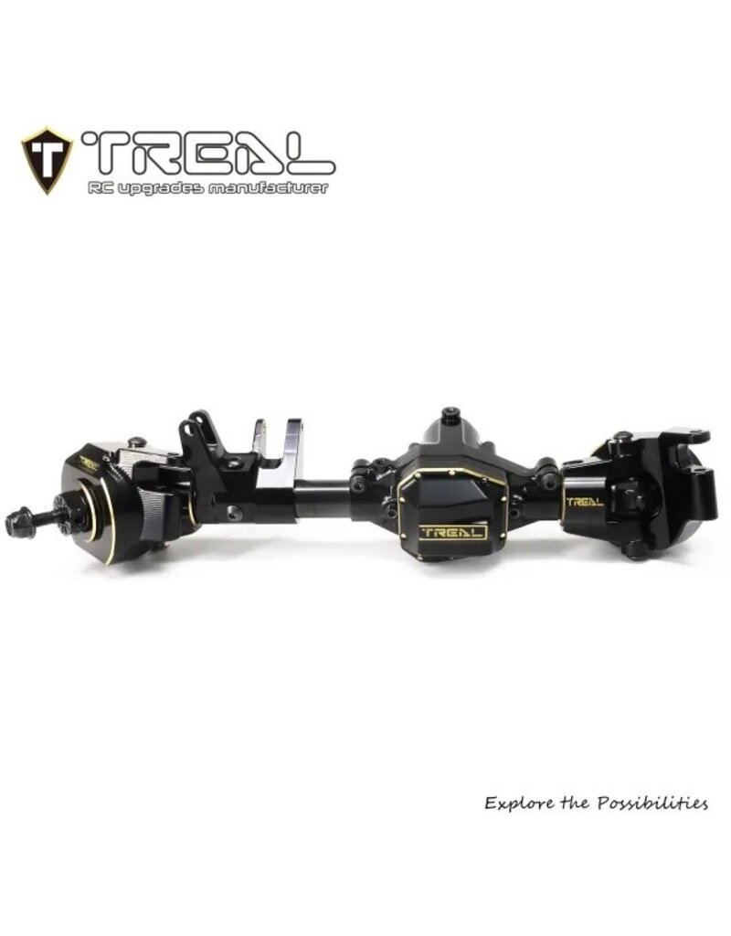 TREAL TRLX003TMP46H SCX10 PRO BRASS DIFFERENTIAL COVER 64G BLACK