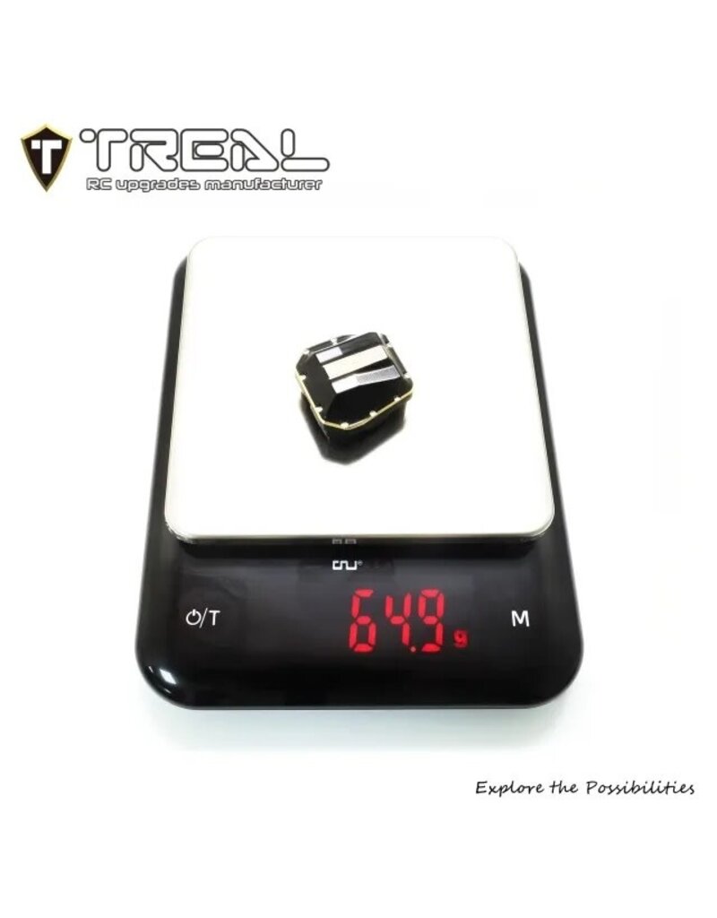 TREAL TRLX003TMP46H SCX10 PRO BRASS DIFFERENTIAL COVER 64G BLACK