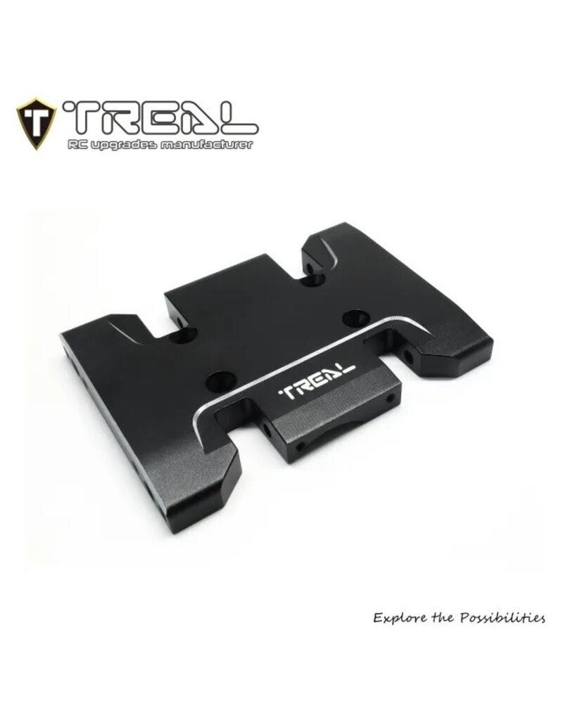 TREAL TRLX003TN3P17 SCX10 PRO CENTER SKID PLATE ALUMINUM BLACK