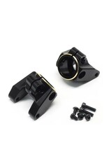 TREAL TRLX003TN6XDJ SCX10 PRO BRASS C-HUB CARRIERS L/R HEAVY WEIGHT UPGRADES BLACK